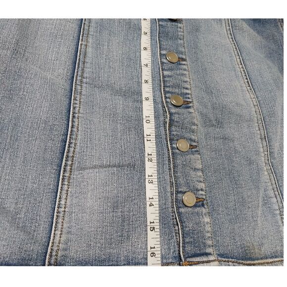 Faded Glory skirt Womens 6 blue denim button front mini panel Hippie Y2K Retro - Picture 5 of 5